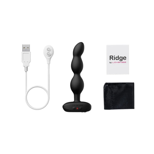 Lovense Ridge App-Controlled Vibrating and Rotating Anal Beads Black