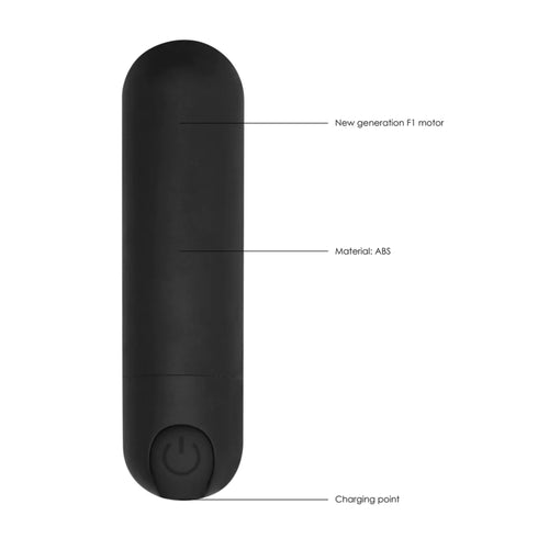 Shots 10 Speed Rechargeable Bullet Black