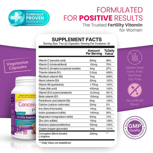 Sasmar Conceive Plus Women's Fertility Support 60 caps