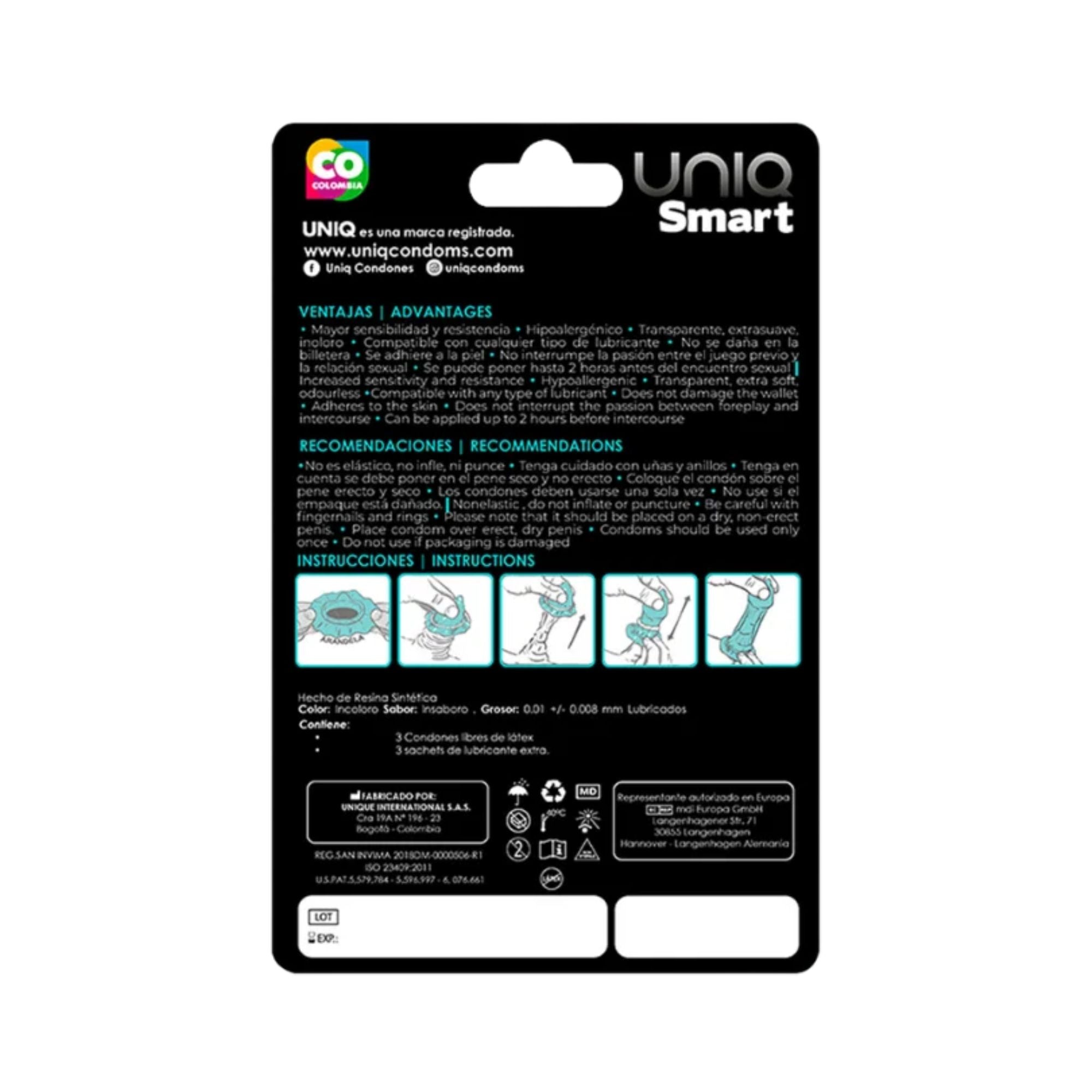 Uniq Smart Condoms 3 Pack Secondary image