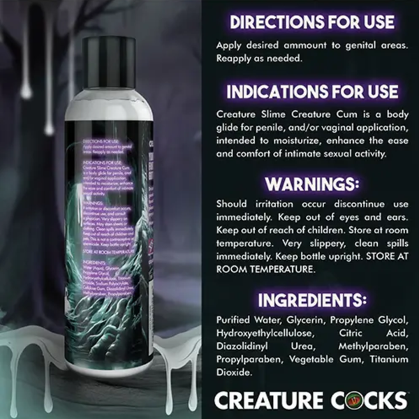 Back label packaging layout detailing usage directions, indications, warnings, and full ingredients list alongside a rear view of the 8 fl oz bottle.