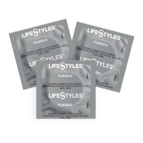 LifeStyles Tuxedo Black Condoms Natural Rubber latex condom