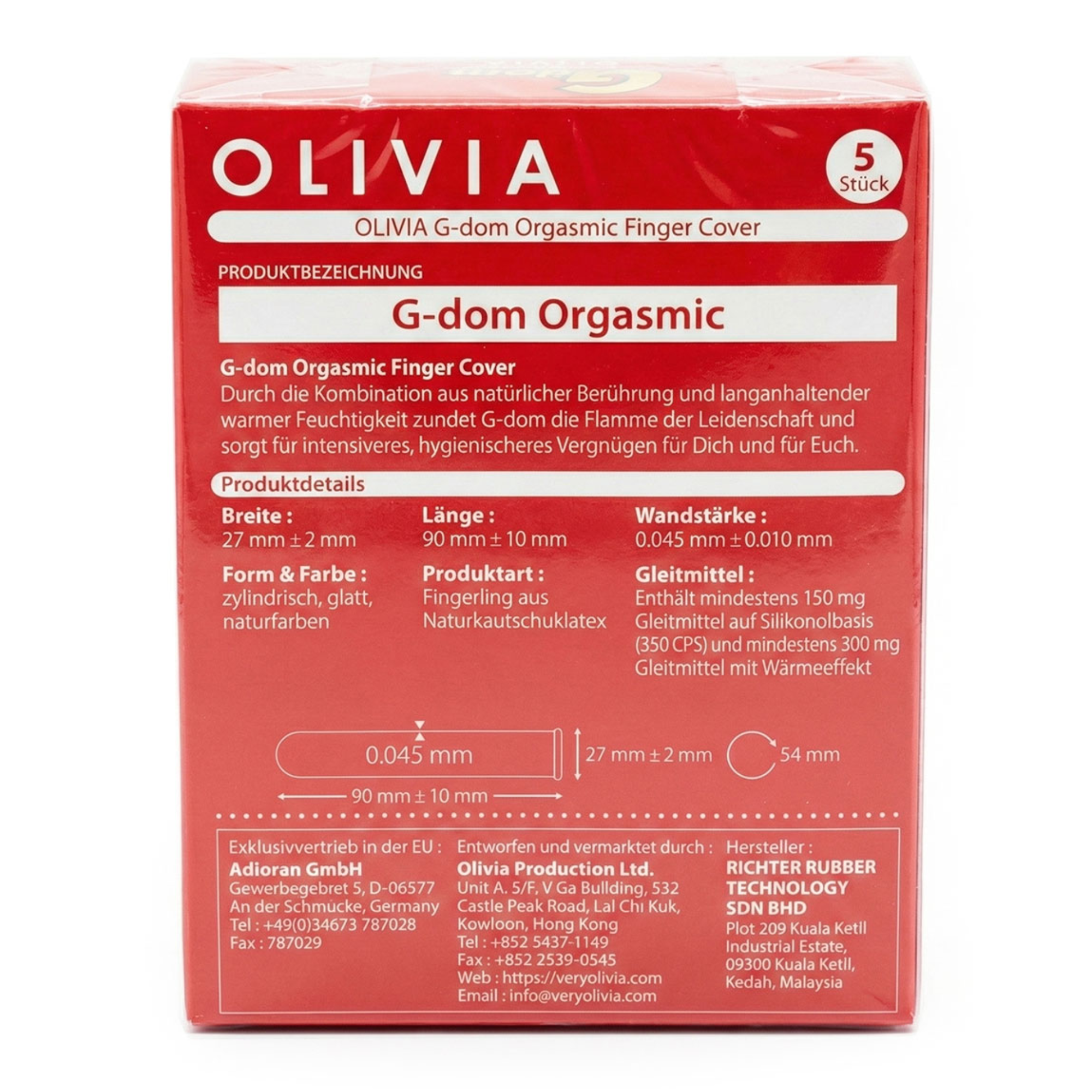 Olivia G-Dom Orgasmic Finger Cover 5 Pack Secondary image