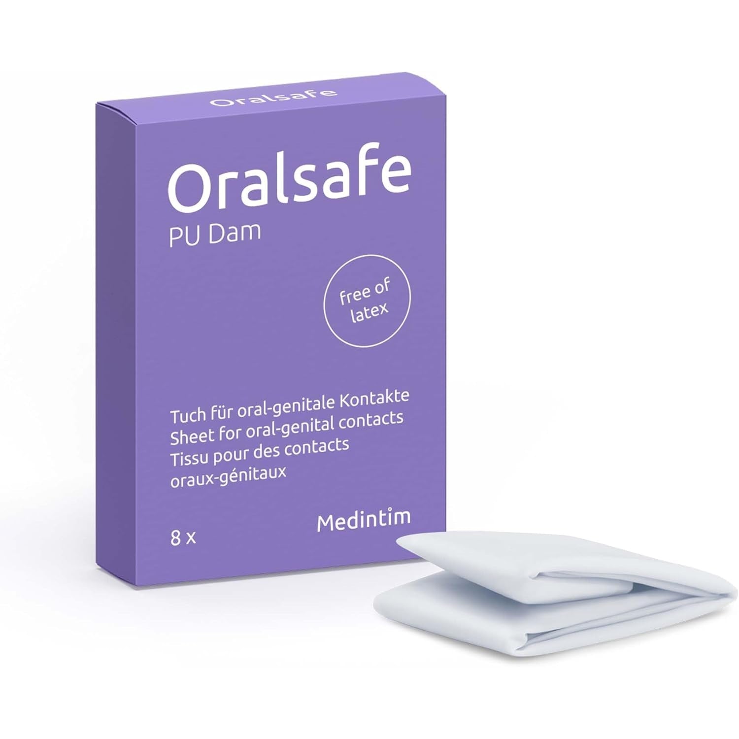 Oral Safe PU Vanilla Dams 8 Pack Secondary image