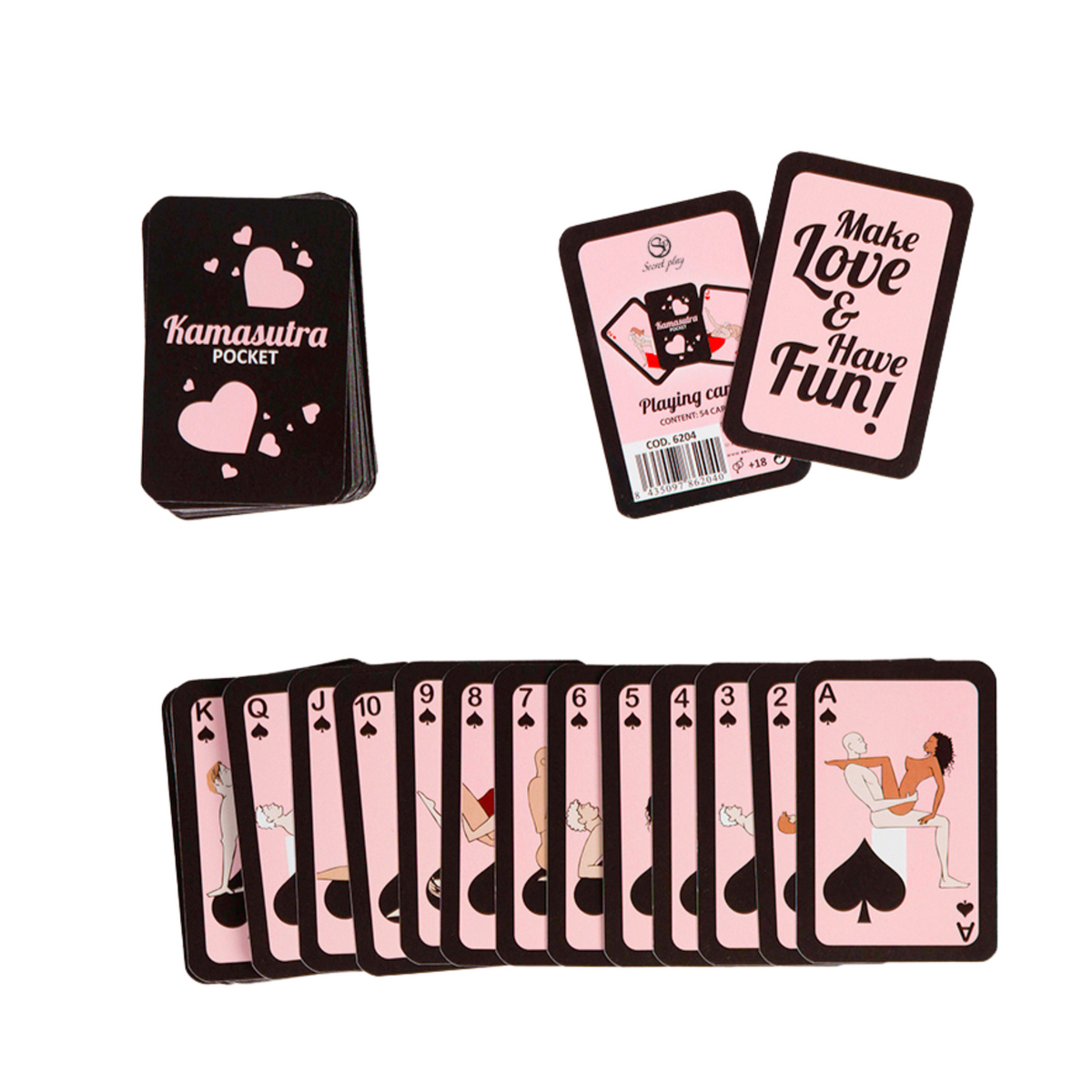 Set of mini Kamasutra pocket playing cards 