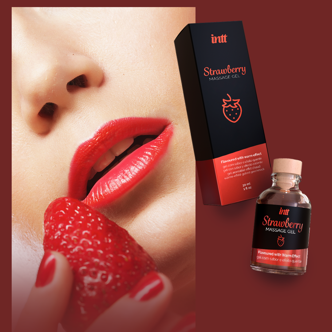 intt Strawberry Kissable Massage Gel 1 fl.oz
