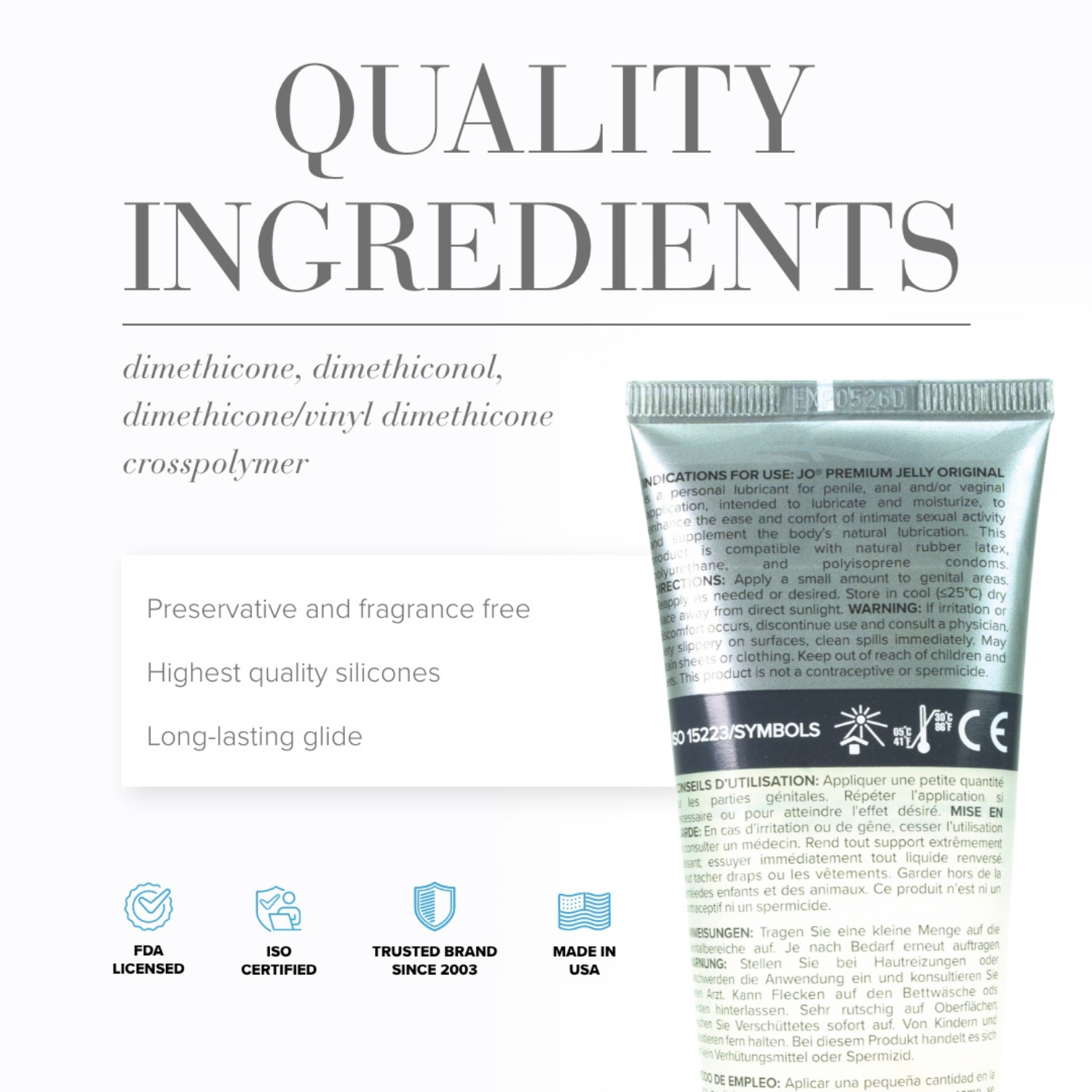JO Premium Jelly Original Silicone-Based 4 fl oz Secondary image