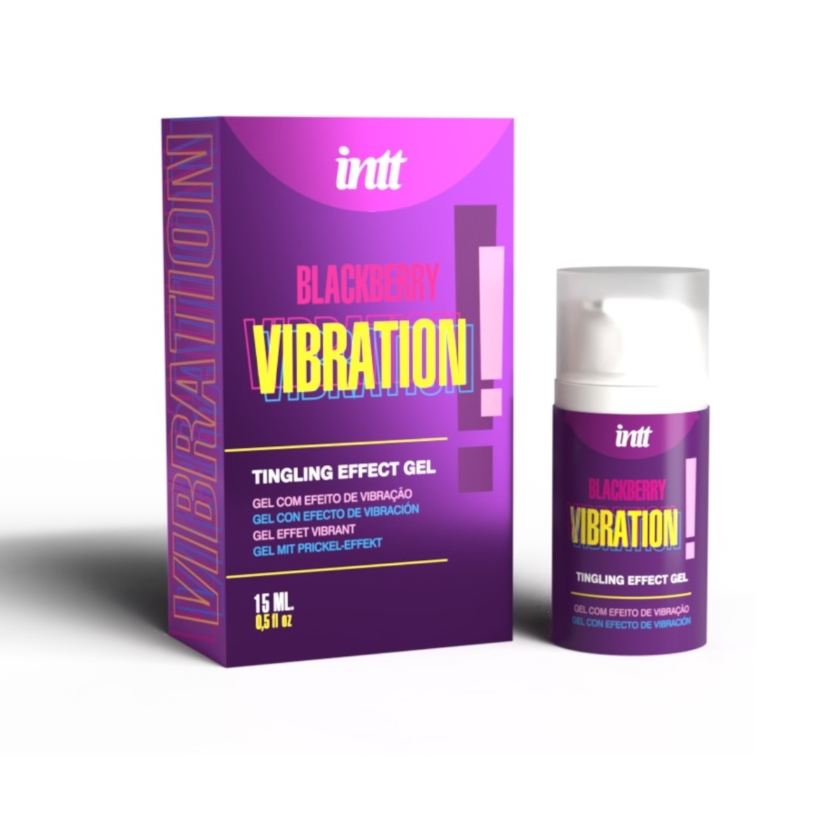 intt Blackberry Vibration Tingling Effect Gel and purple product box in a white background. Main image