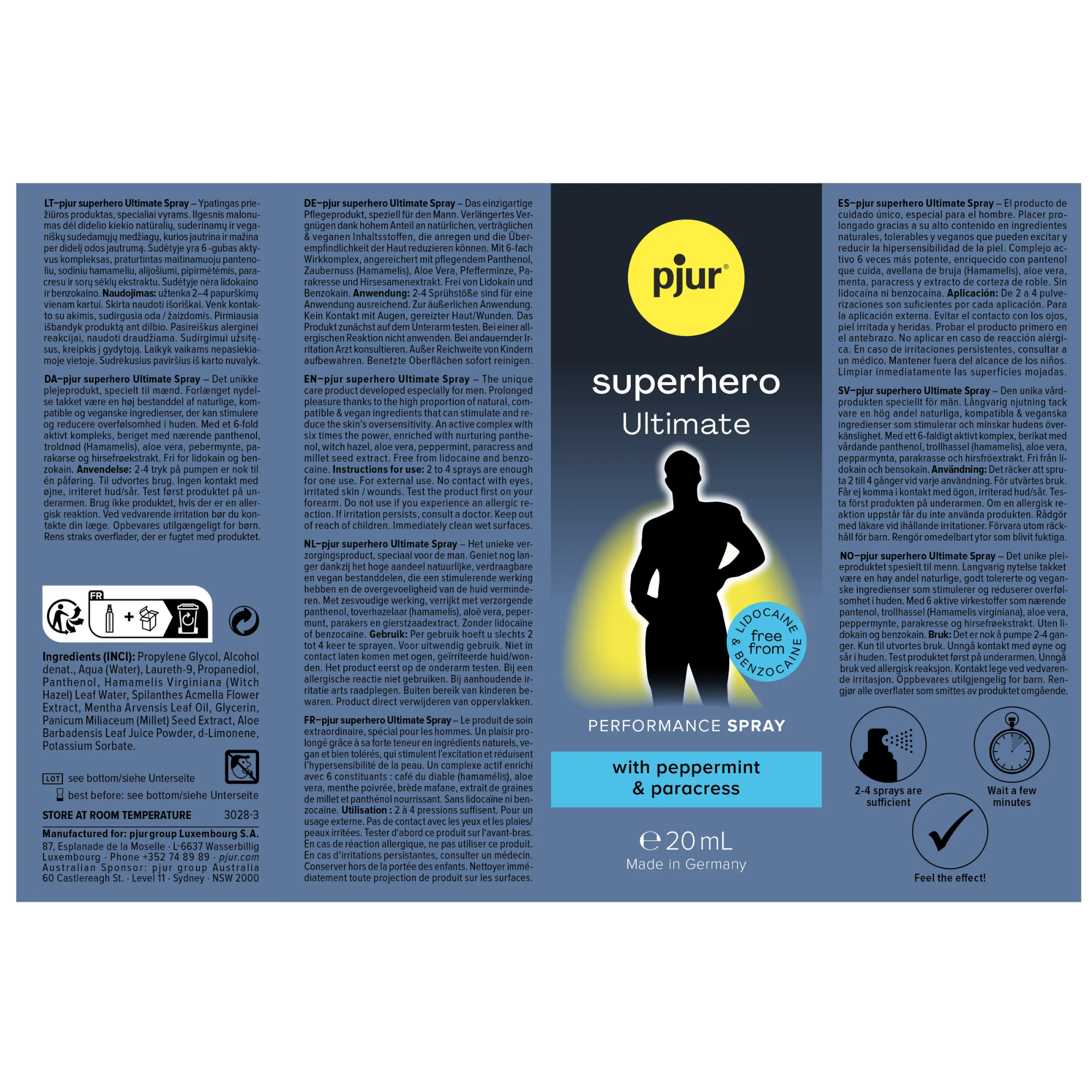 pjur Superhero Ultimate Peppermint & Paracress 20ml Secondary image
