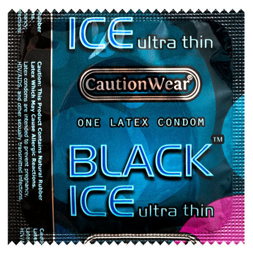 Caution Wear Black Ice Condoms | WorldCondoms
