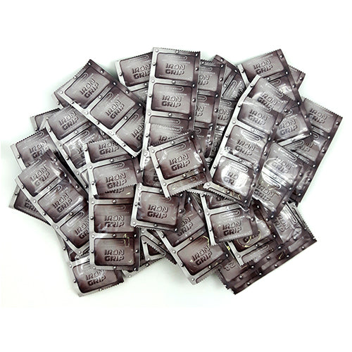 caution wear iron grip condoms 