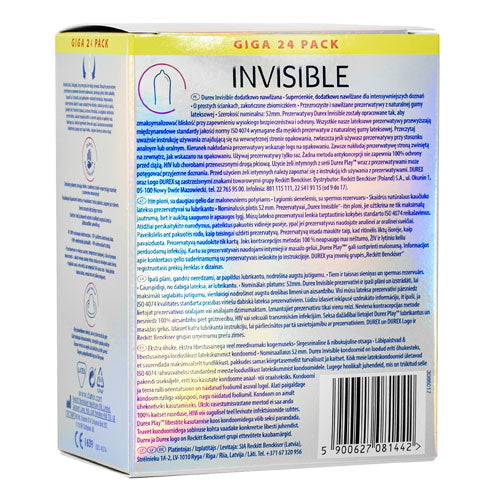 Durex Invisible Lubricated 24 Pack Secondary image