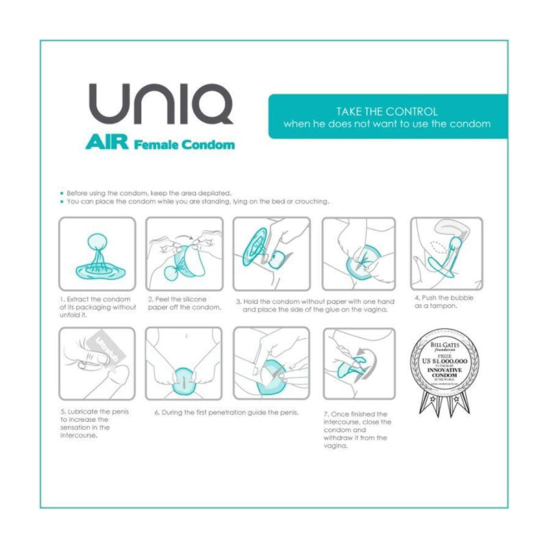 Uniq Air Female Condoms 3 Pack Secondary image